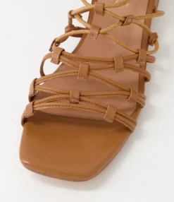 Clearance Midas Shoes Kylar Dark Tan Leather Sandals