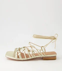 Flash Sale Midas Shoes Kylar Pale Gold Leather Sandals