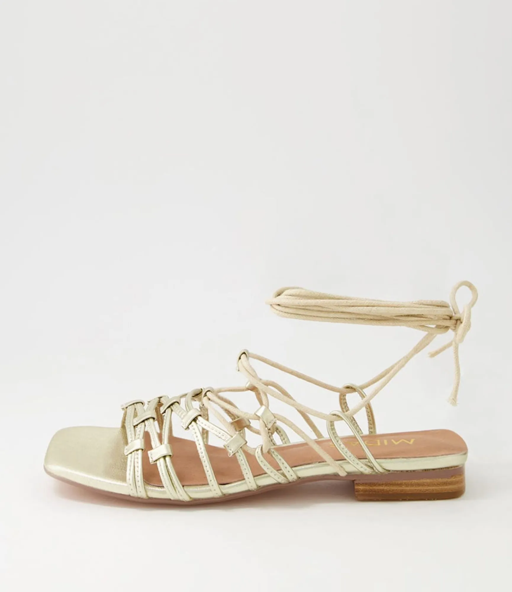 Flash Sale Midas Shoes Kylar Pale Gold Leather Sandals