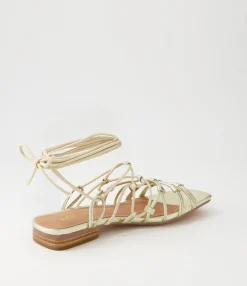 Flash Sale Midas Shoes Kylar Pale Gold Leather Sandals