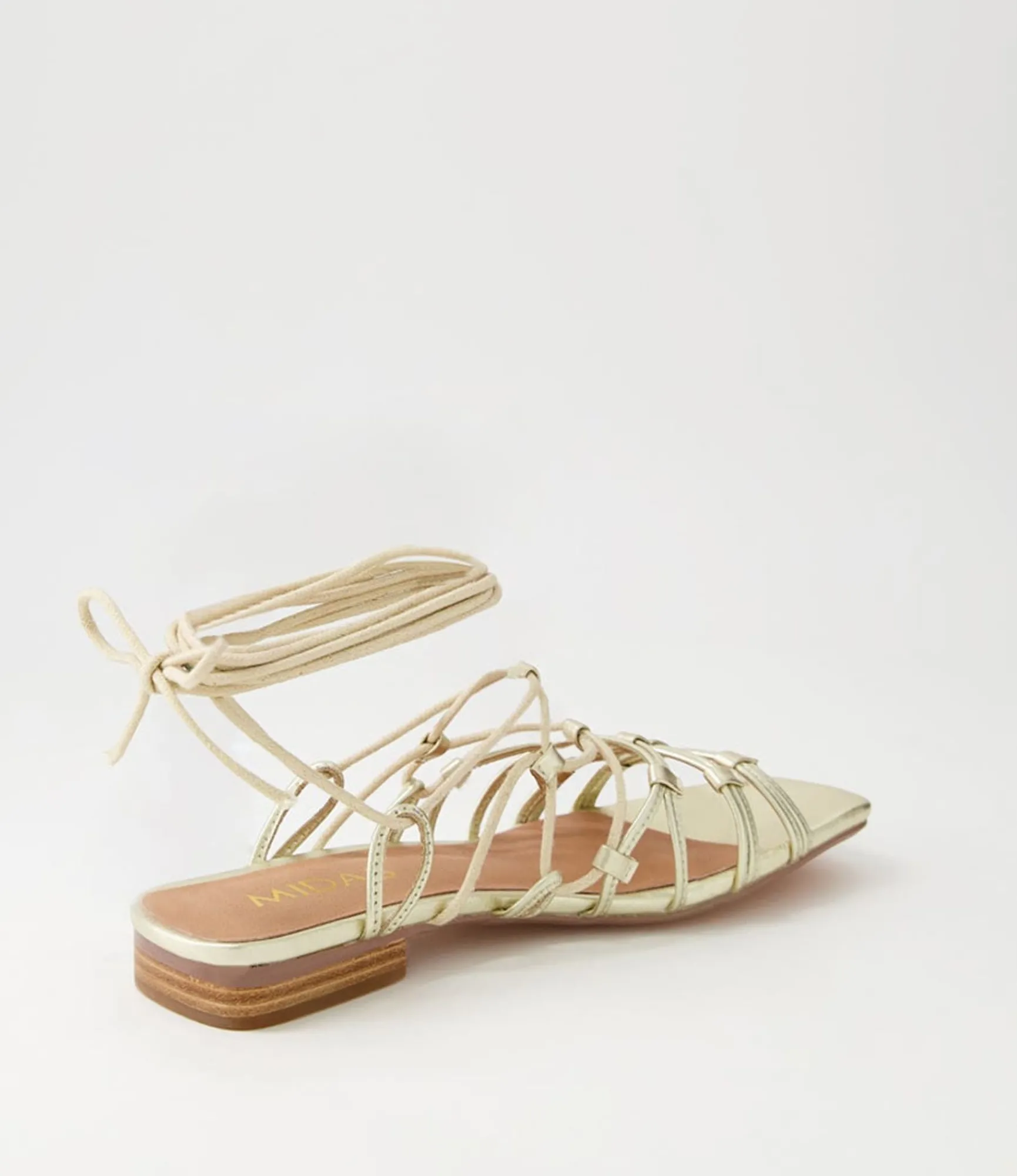 Flash Sale Midas Shoes Kylar Pale Gold Leather Sandals