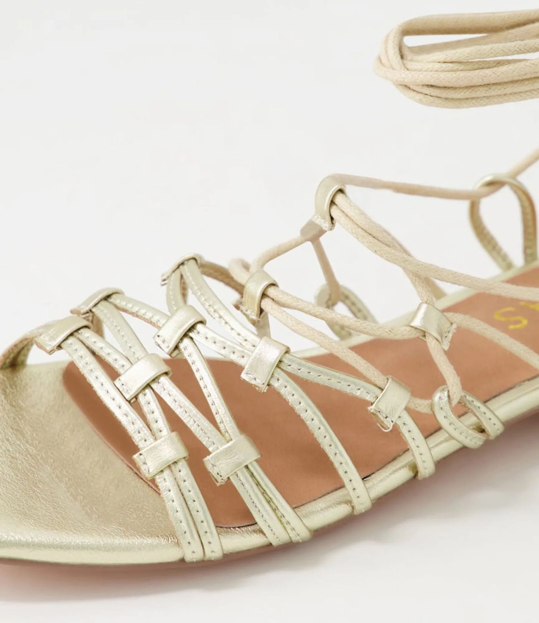 Flash Sale Midas Shoes Kylar Pale Gold Leather Sandals