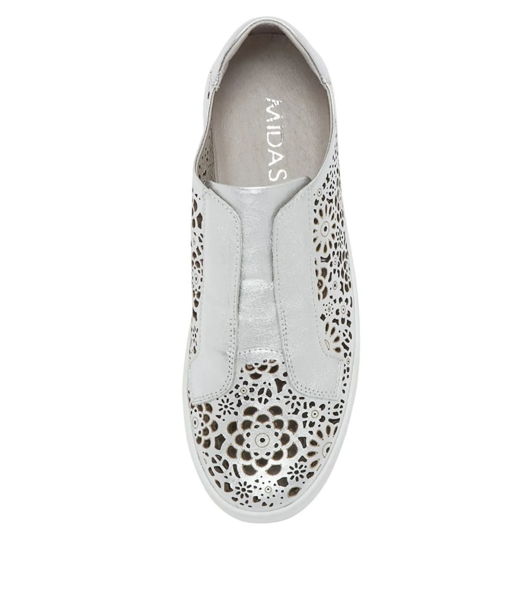 Best Sale Midas Shoes Lachlyn Silver Leather Sneakers Ws