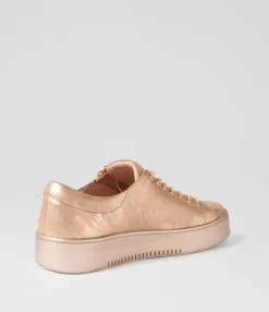 New Midas Shoes Laiken Rose Gold Scratch Pink Leather Sneakers