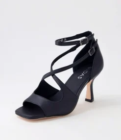 Sale Midas Shoes Laney Black Leather Sandals