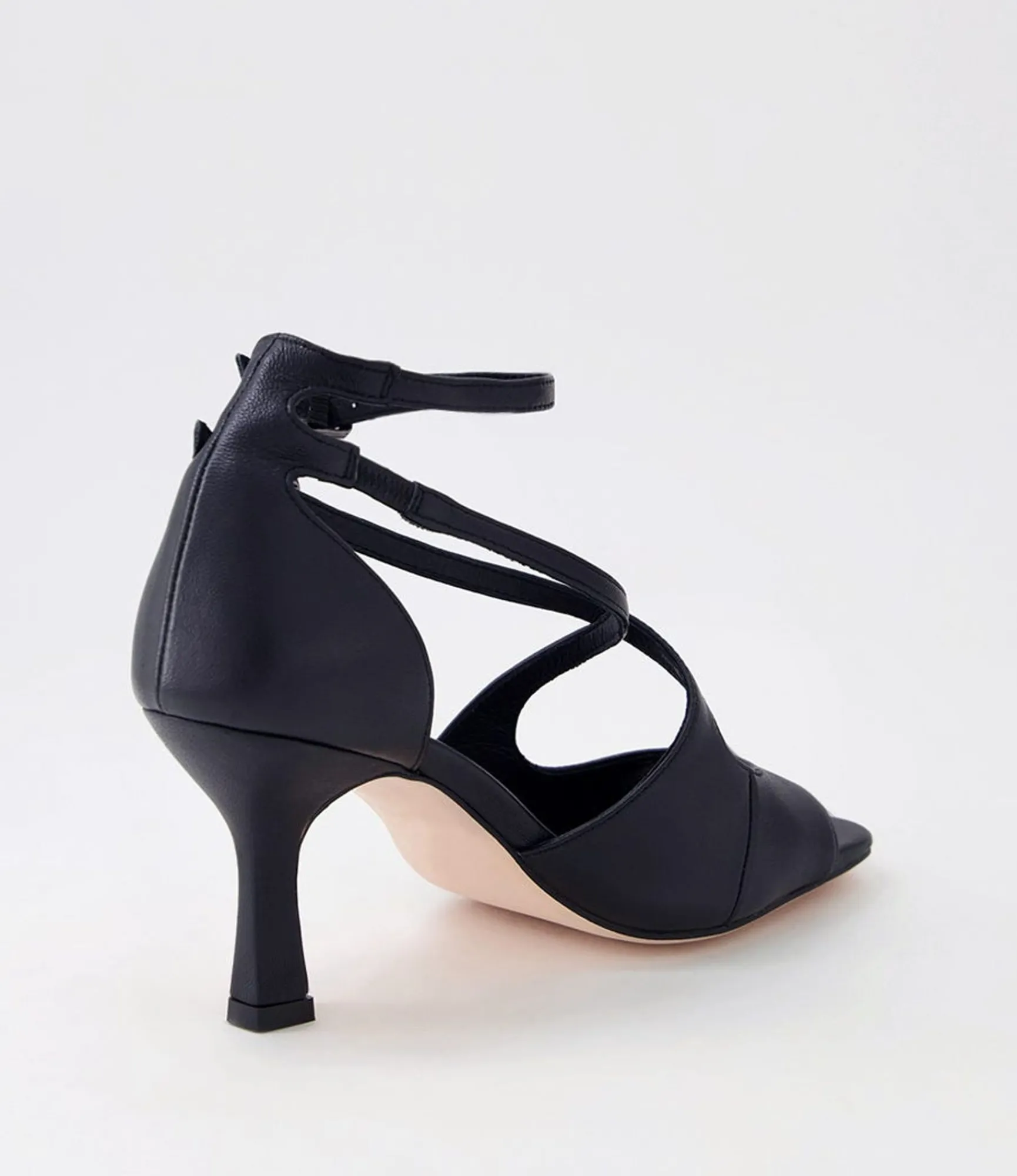 Sale Midas Shoes Laney Black Leather Sandals