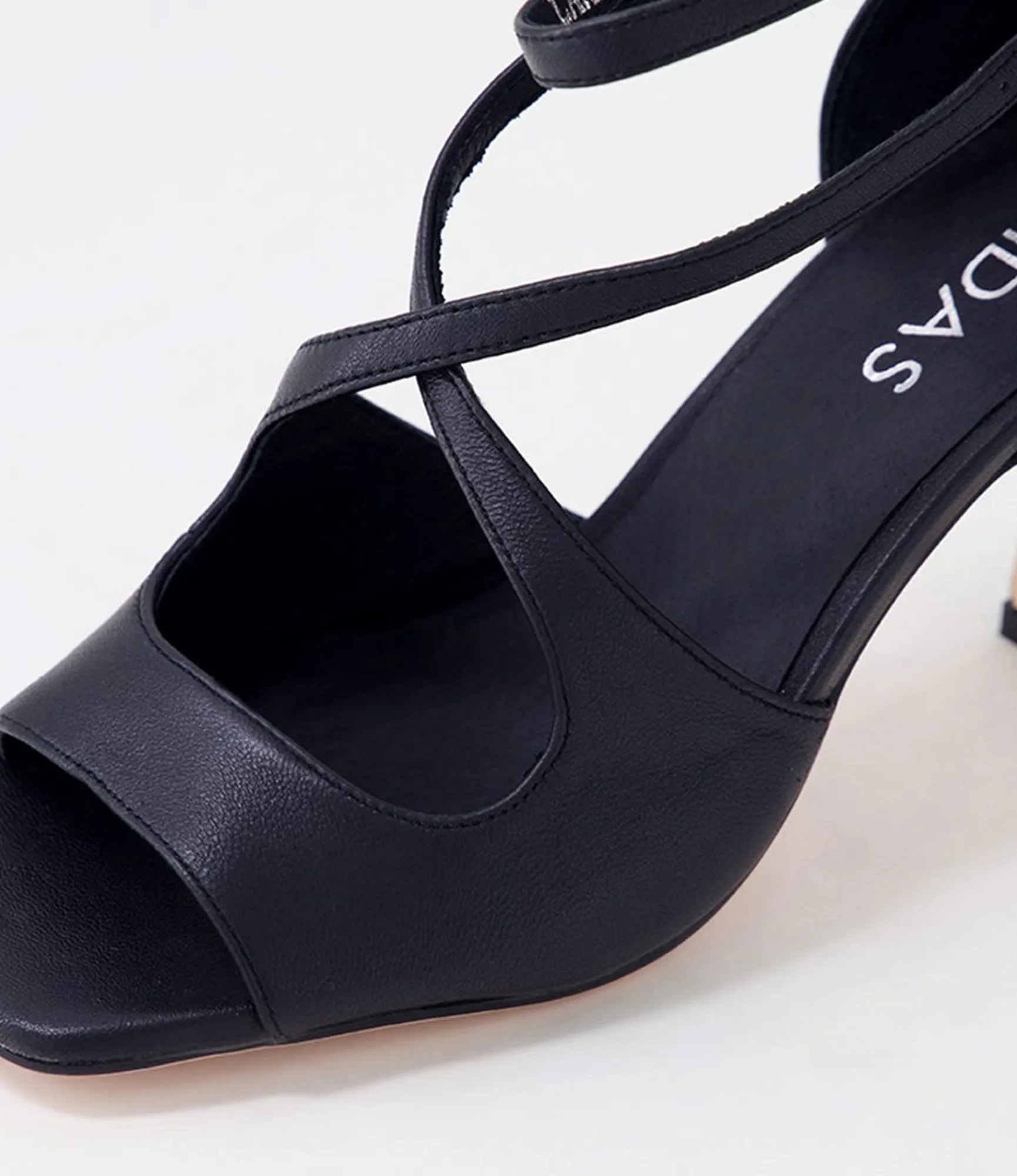 Sale Midas Shoes Laney Black Leather Sandals