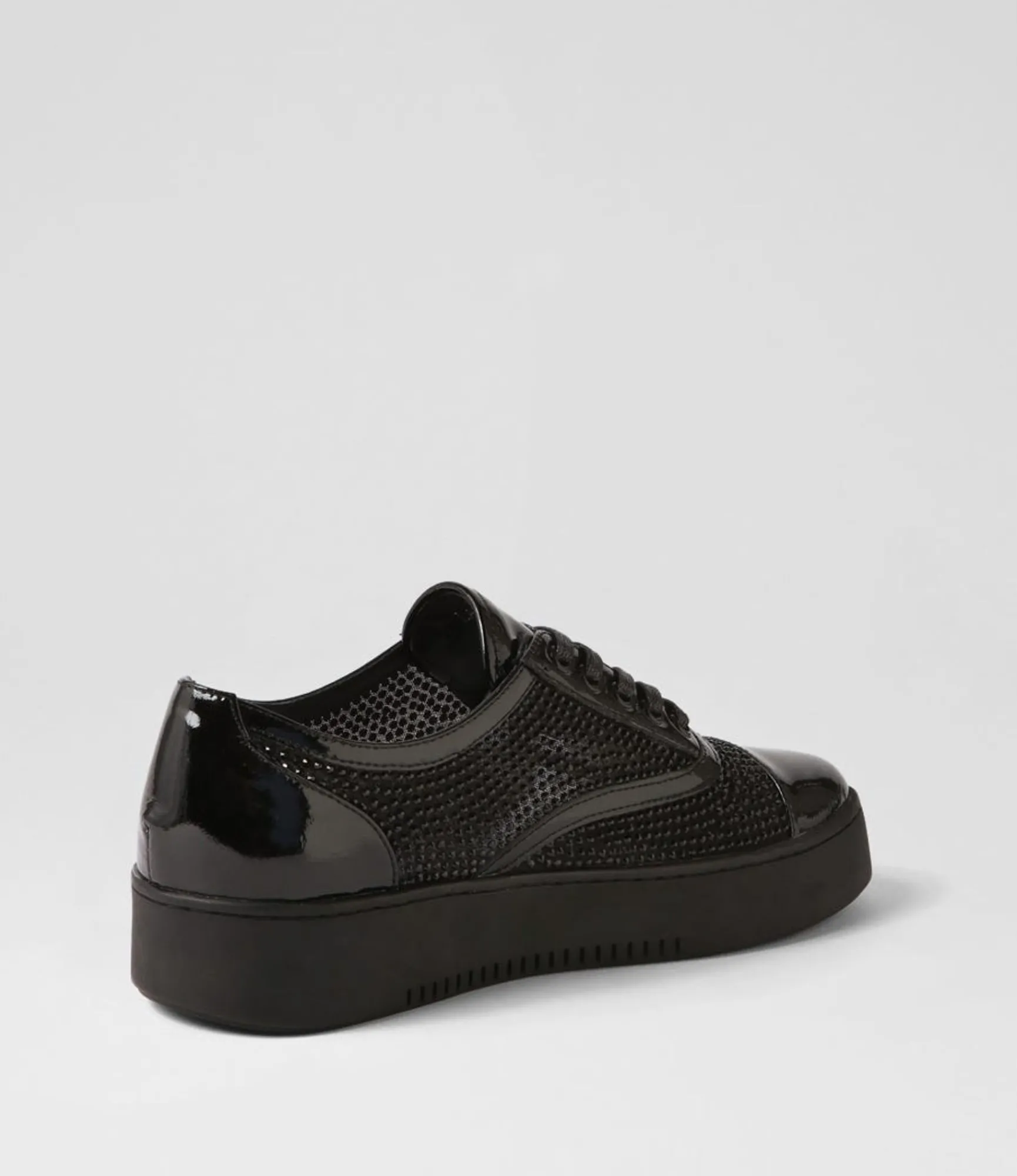 Cheap Midas Shoes Lannet Black Patent Mesh Sneakers