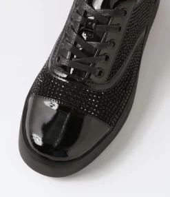 Cheap Midas Shoes Lannet Black Patent Mesh Sneakers