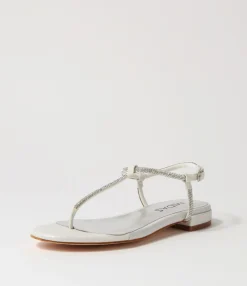 Cheap Midas Shoes Lantana Silver Fabric Sandals