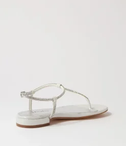 Cheap Midas Shoes Lantana Silver Fabric Sandals