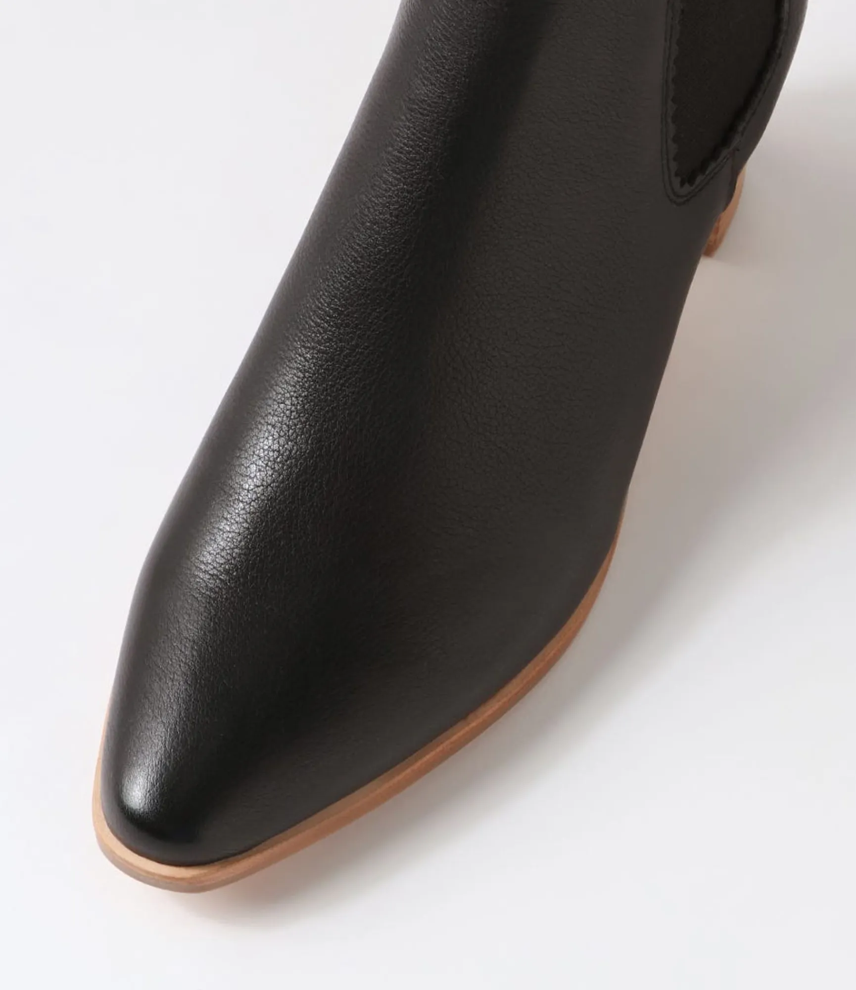 Clearance Midas Shoes Larrie Black Natural Heel Leather Chelsea Boots