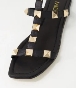 Fashion Midas Shoes Lavan Black Leather Sandals