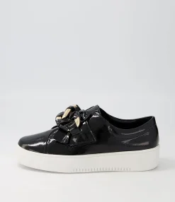 Best Sale Midas Shoes Layar Black White Patent Leather Sneakers
