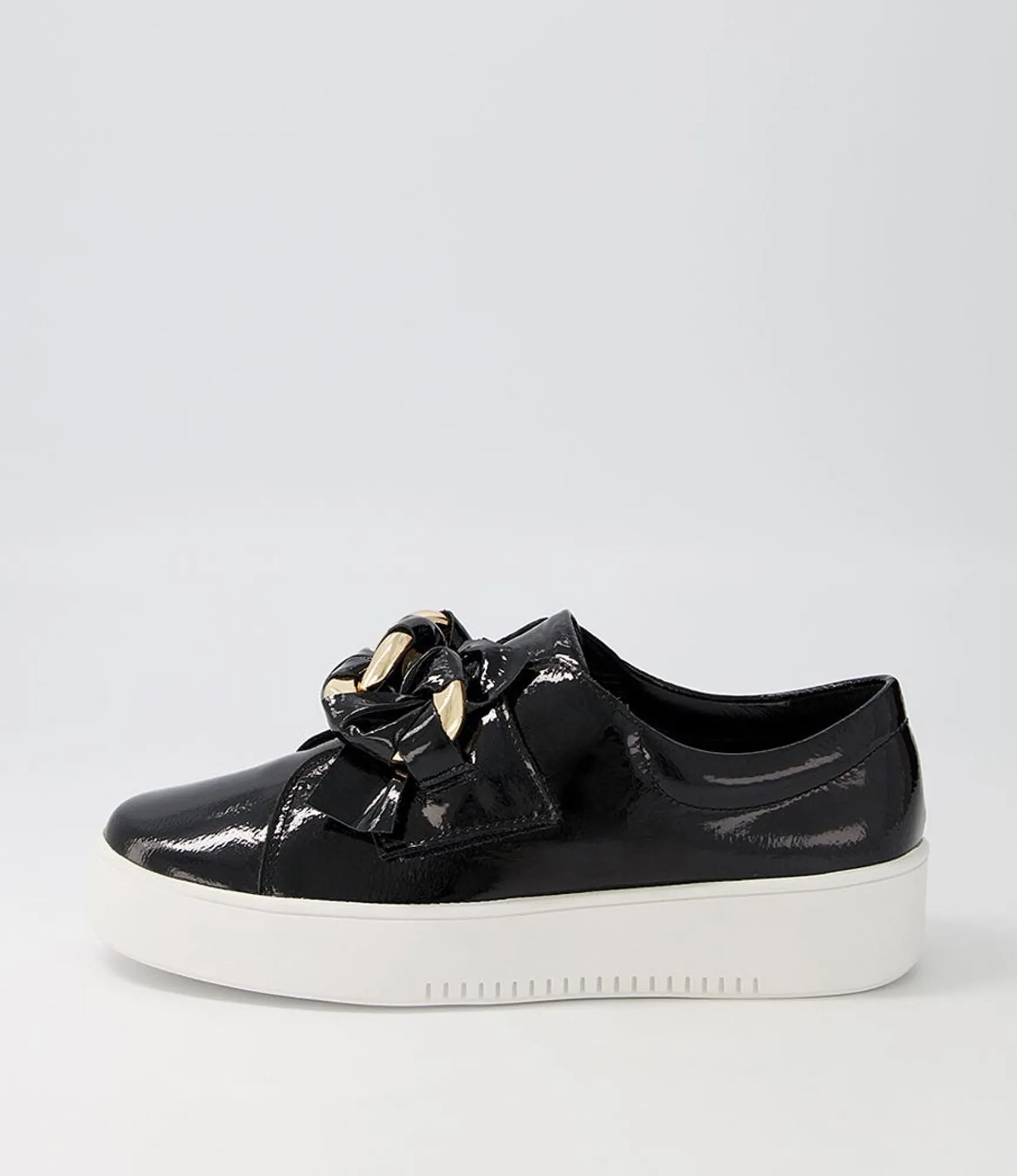 Best Sale Midas Shoes Layar Black White Patent Leather Sneakers