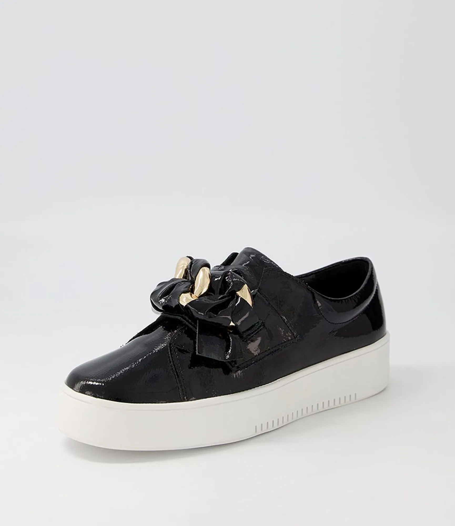 Best Sale Midas Shoes Layar Black White Patent Leather Sneakers