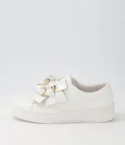 Cheap Midas Shoes Layar White Patent Leather Sneakers