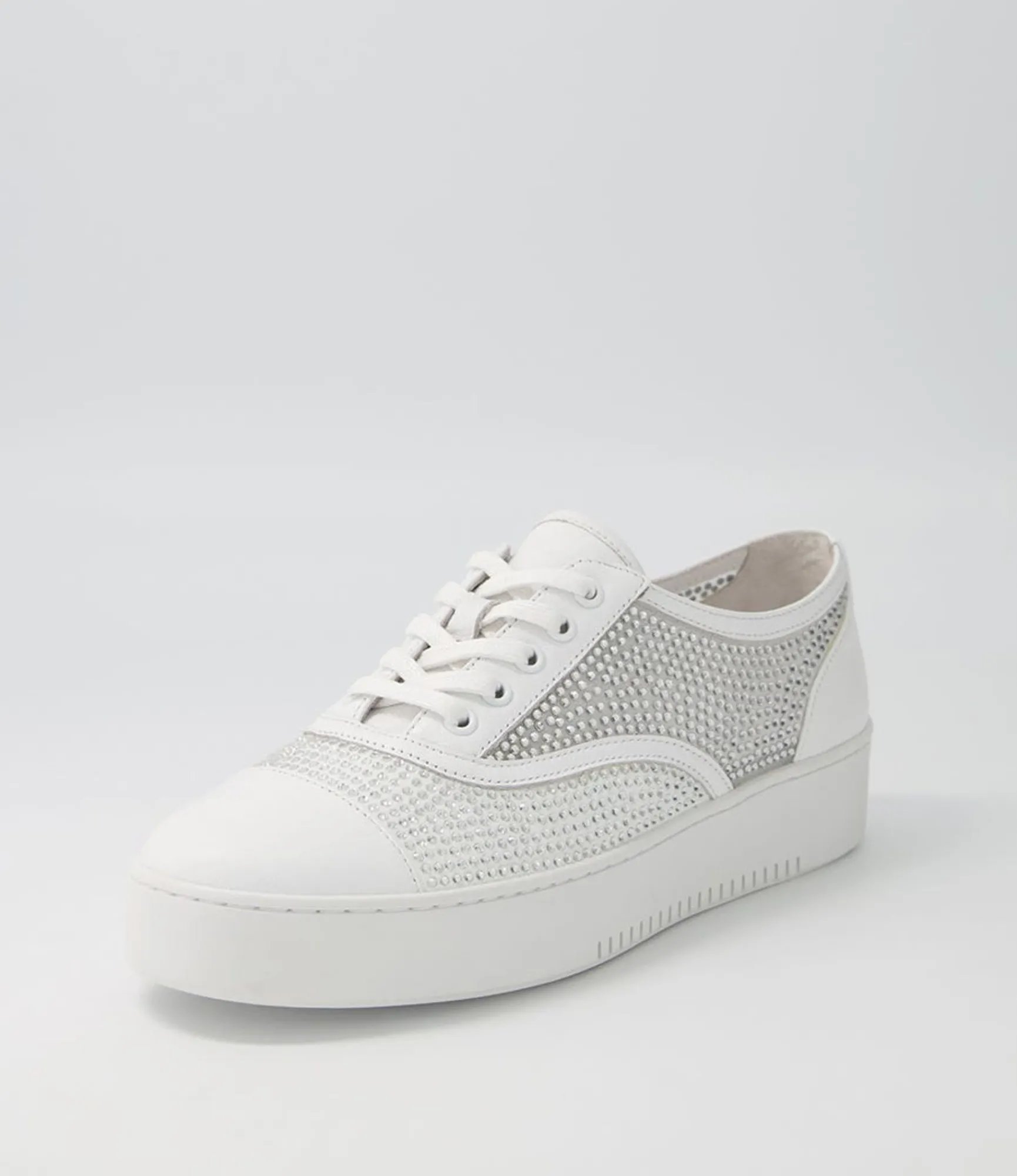 Cheap Midas Shoes Lennon White Leather Mesh Sneakers