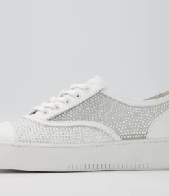 Cheap Midas Shoes Lennon White Leather Mesh Sneakers