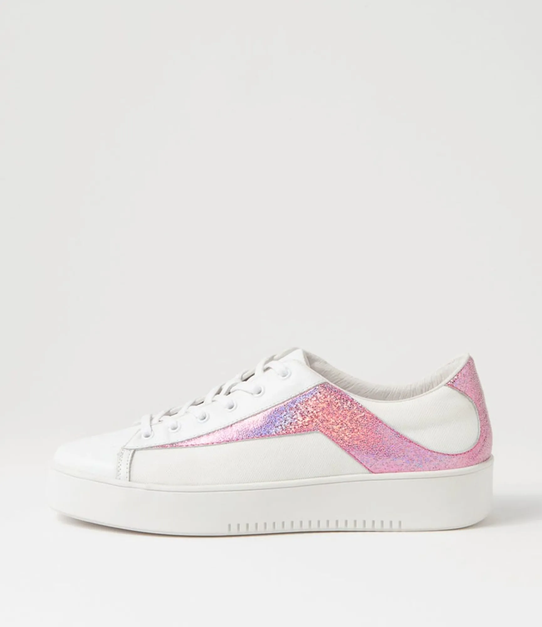 New Midas Shoes Lenoe White Pink Glam Multi Sneakers