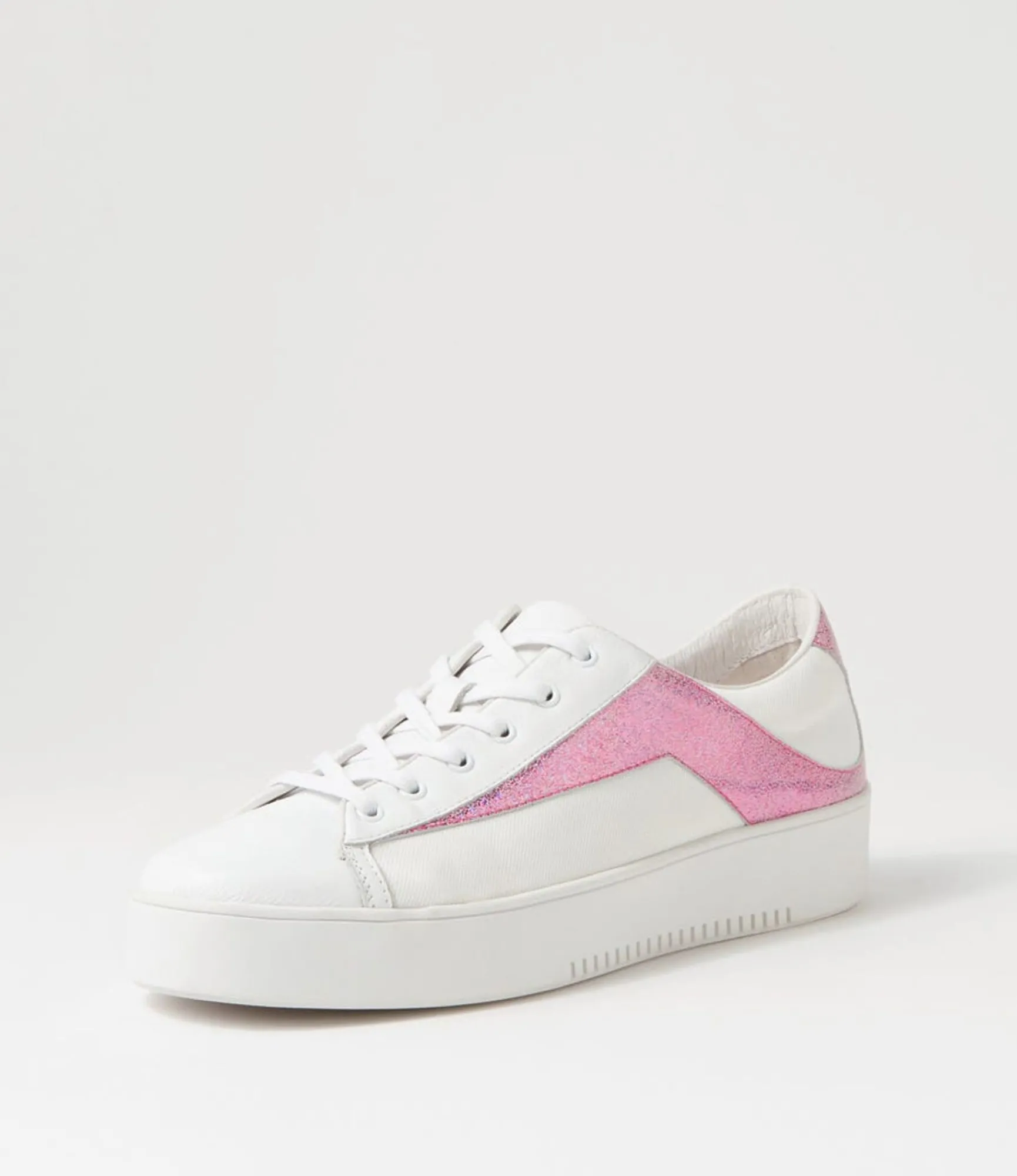 New Midas Shoes Lenoe White Pink Glam Multi Sneakers