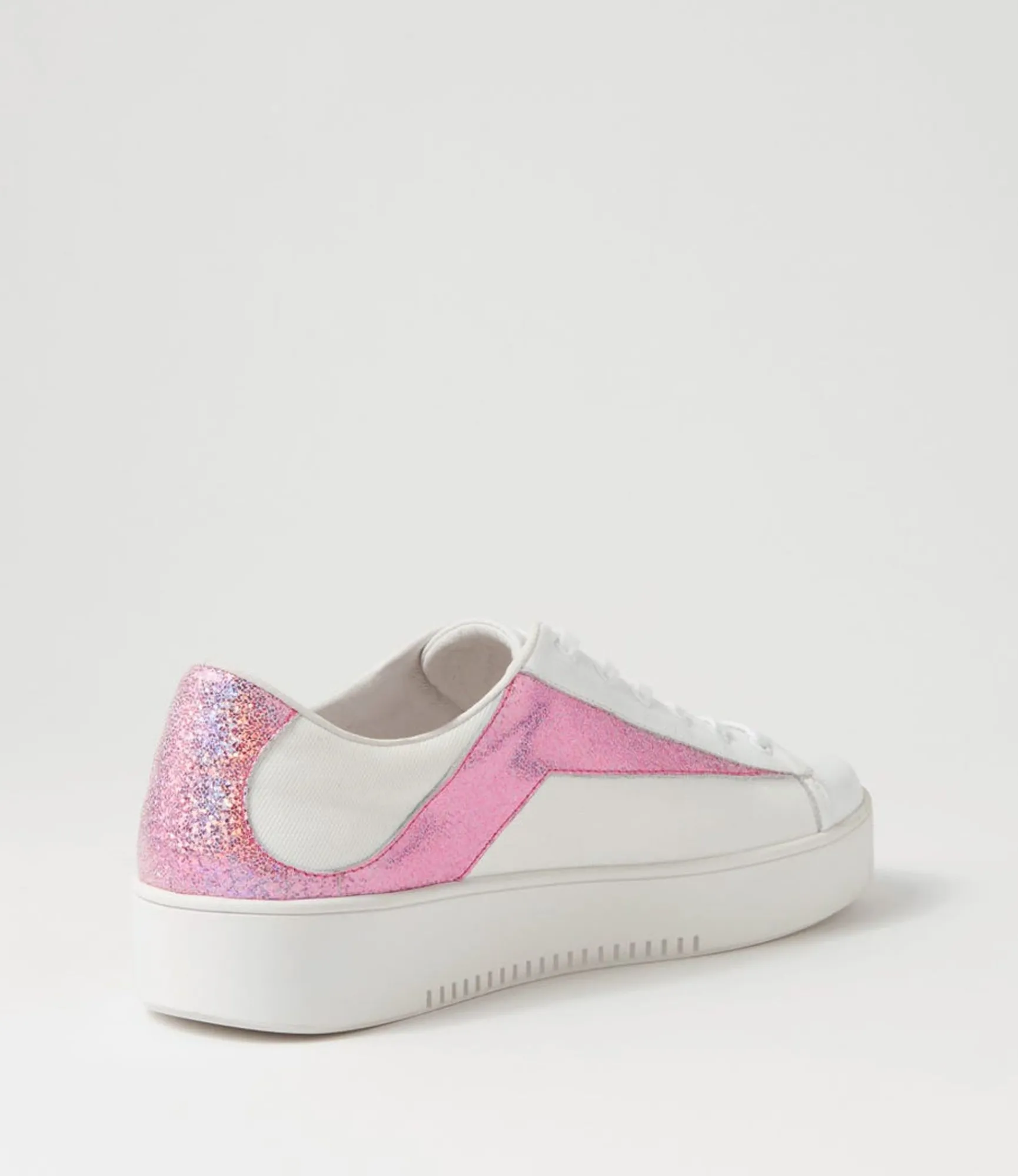 New Midas Shoes Lenoe White Pink Glam Multi Sneakers