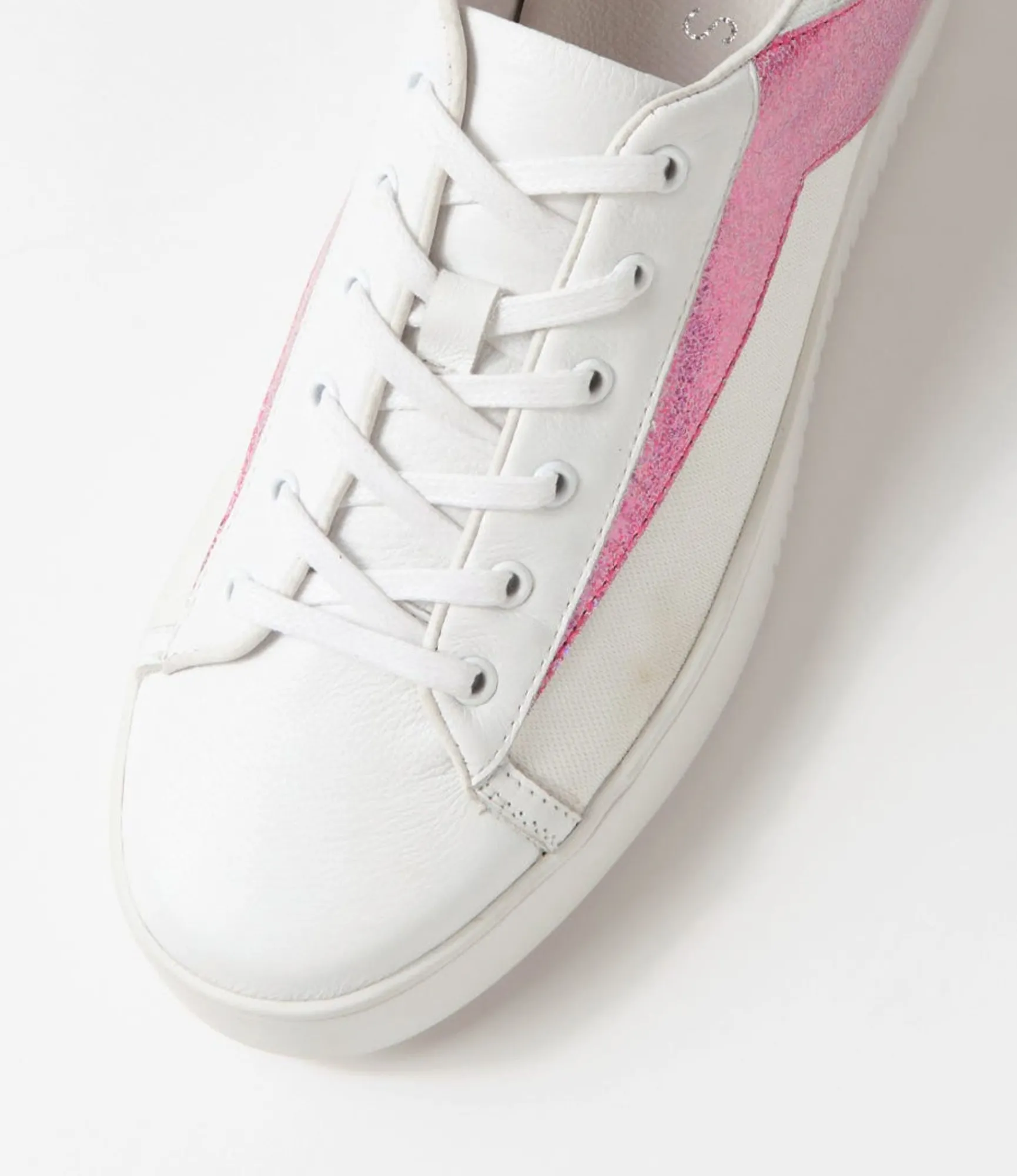 New Midas Shoes Lenoe White Pink Glam Multi Sneakers