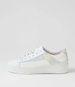 New Midas Shoes Lenoe White Silver Glam Multi Sneakers