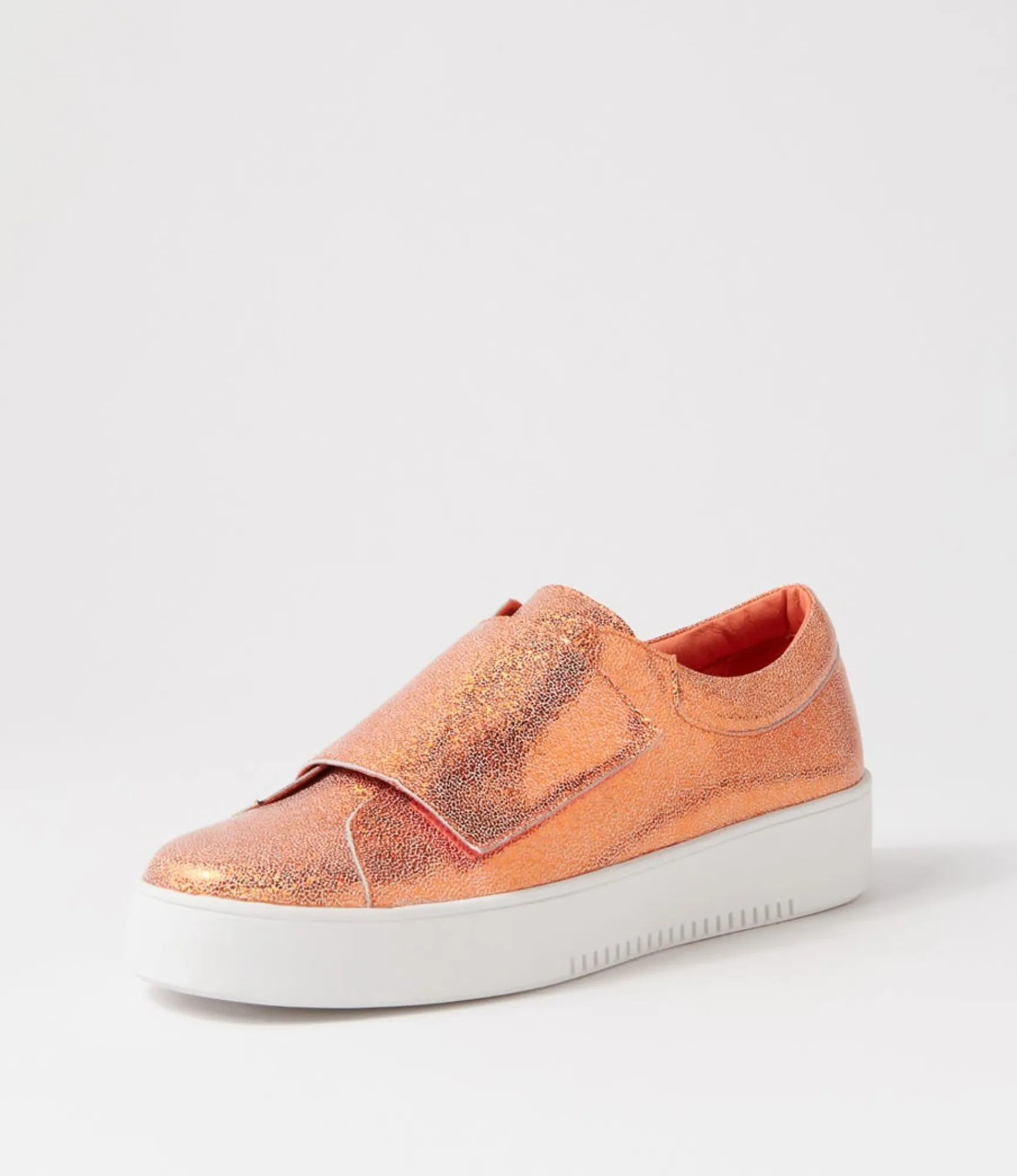 Cheap Midas Shoes Levie Orange Glam Leather Sneakers