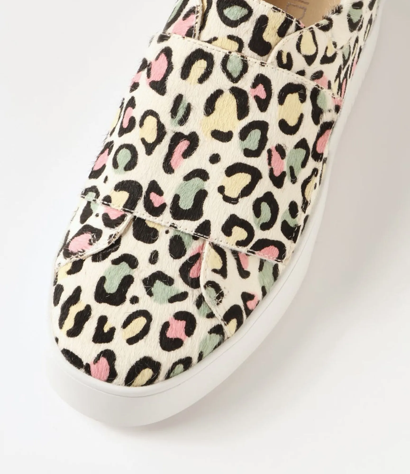 Cheap Midas Shoes Levie Rainbow Leopard White Pony Sneakers