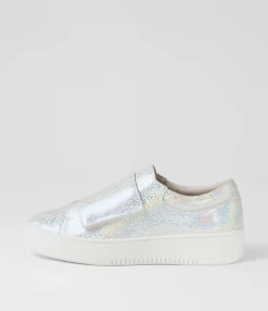 Clearance Midas Shoes Levie Silver Glam Leather Sneakers
