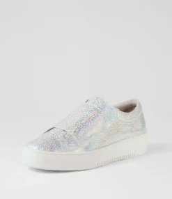 Clearance Midas Shoes Levie Silver Glam Leather Sneakers