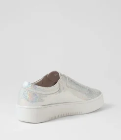 Clearance Midas Shoes Levie Silver Glam Leather Sneakers