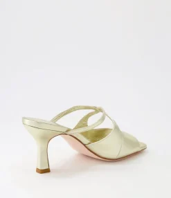 Discount Midas Shoes Licola Pale Gold Leather Slides