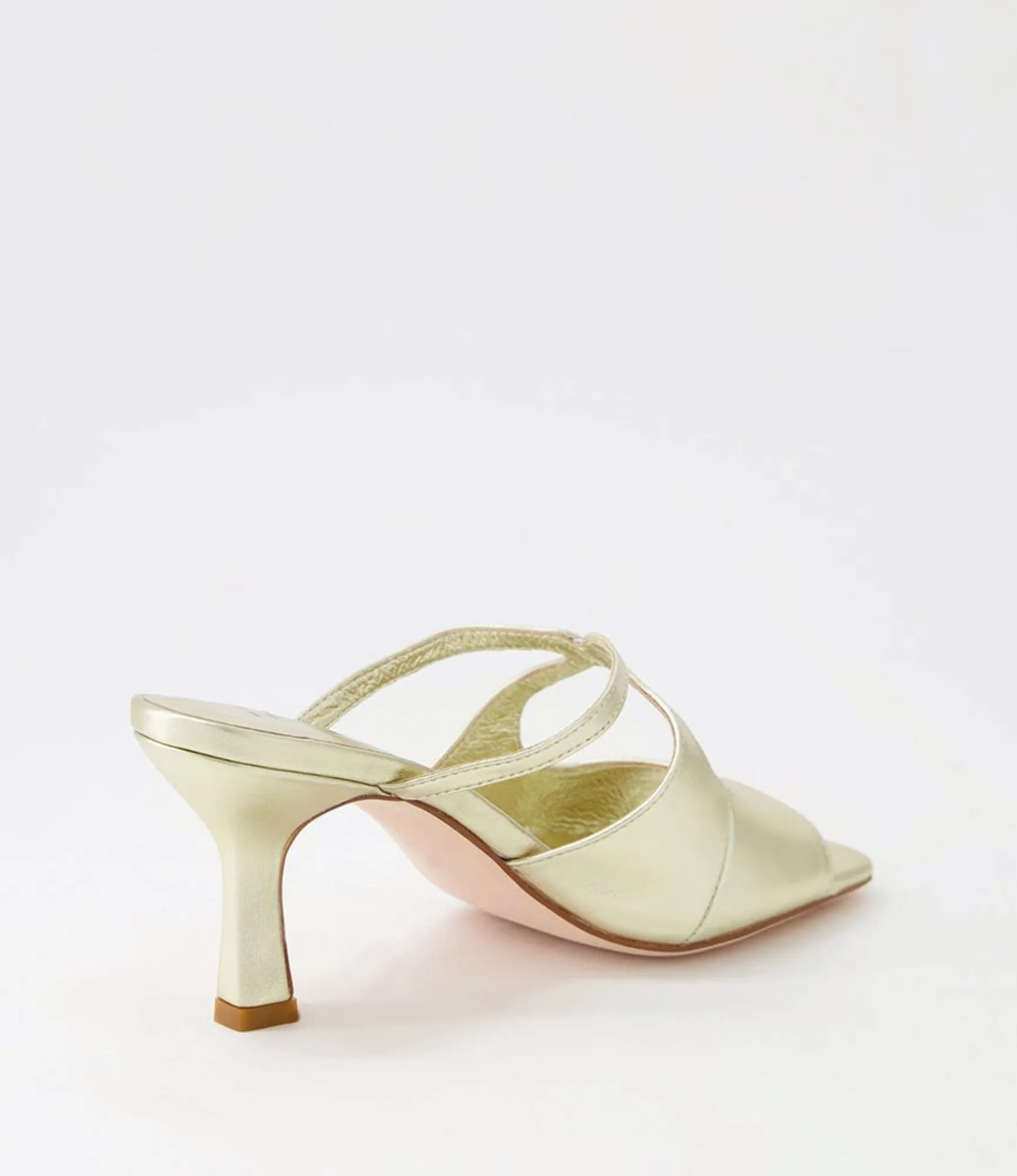 Discount Midas Shoes Licola Pale Gold Leather Slides