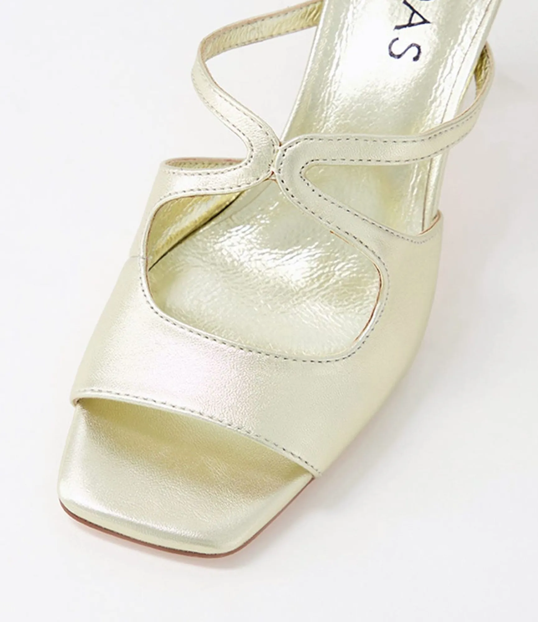 Discount Midas Shoes Licola Pale Gold Leather Slides