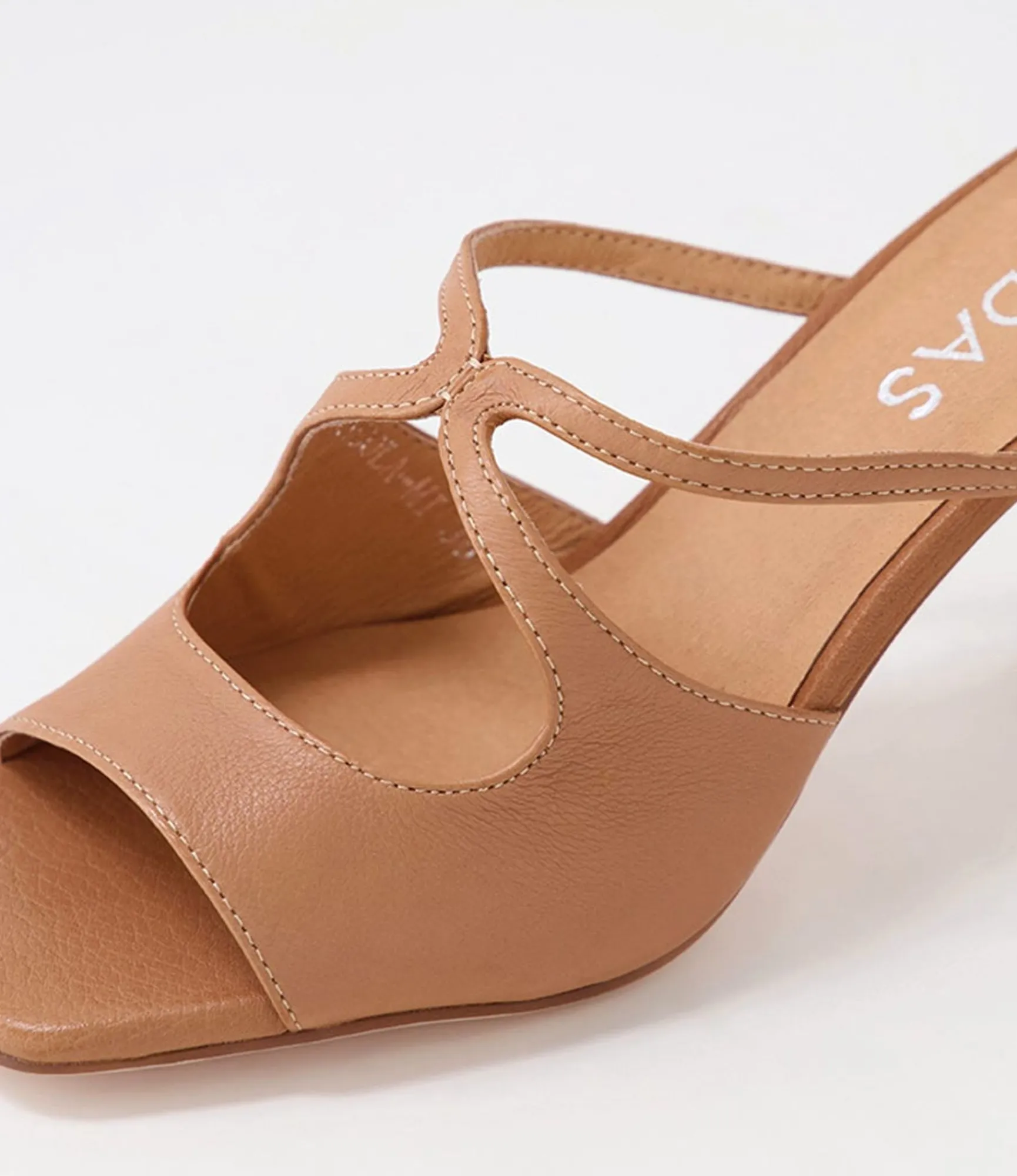Best Sale Midas Shoes Licola Tan Leather Slides