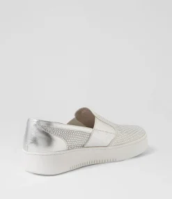 Sale Midas Shoes Liona Silver White Mesh Leather Sneakers
