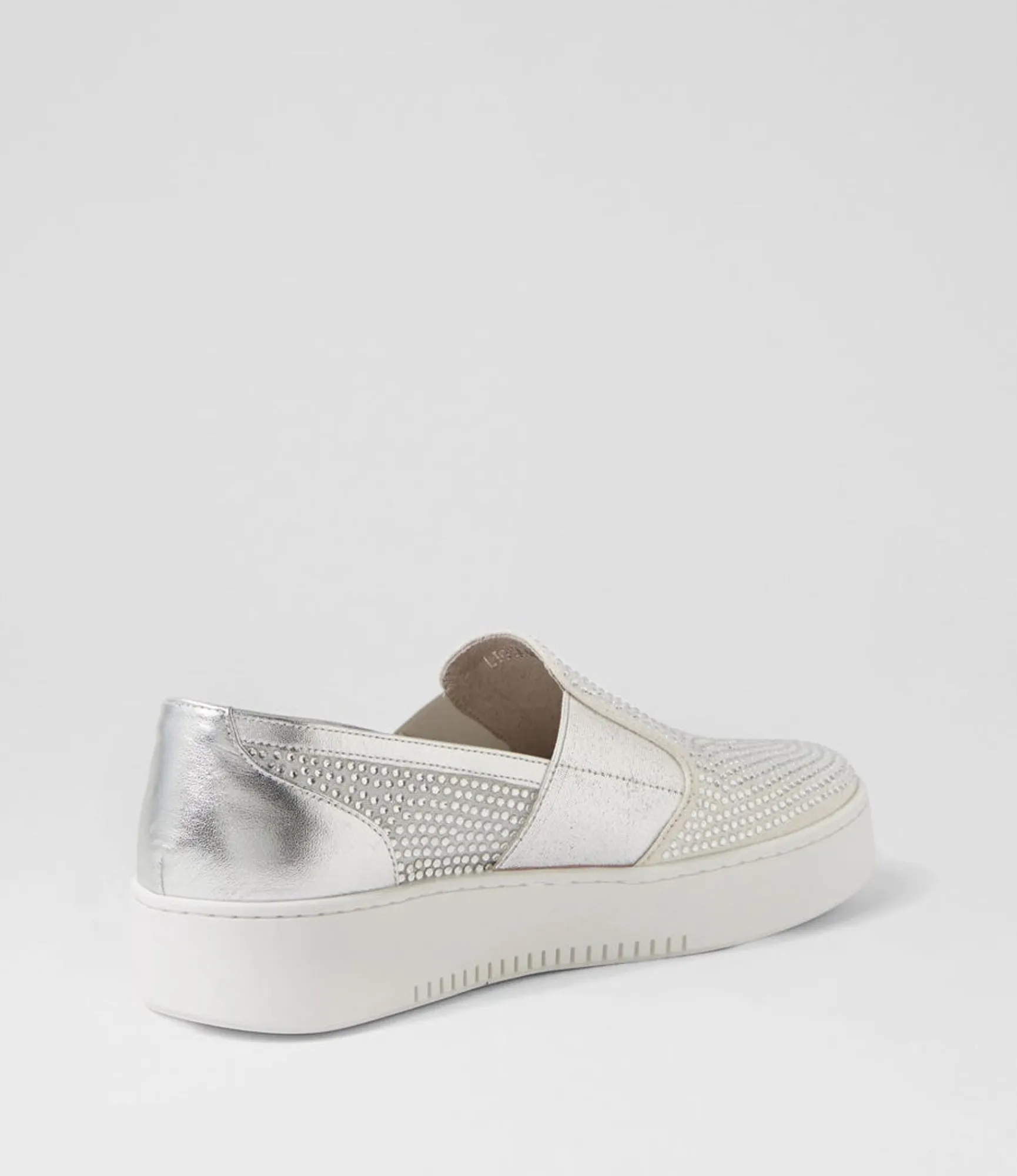 Sale Midas Shoes Liona Silver White Mesh Leather Sneakers