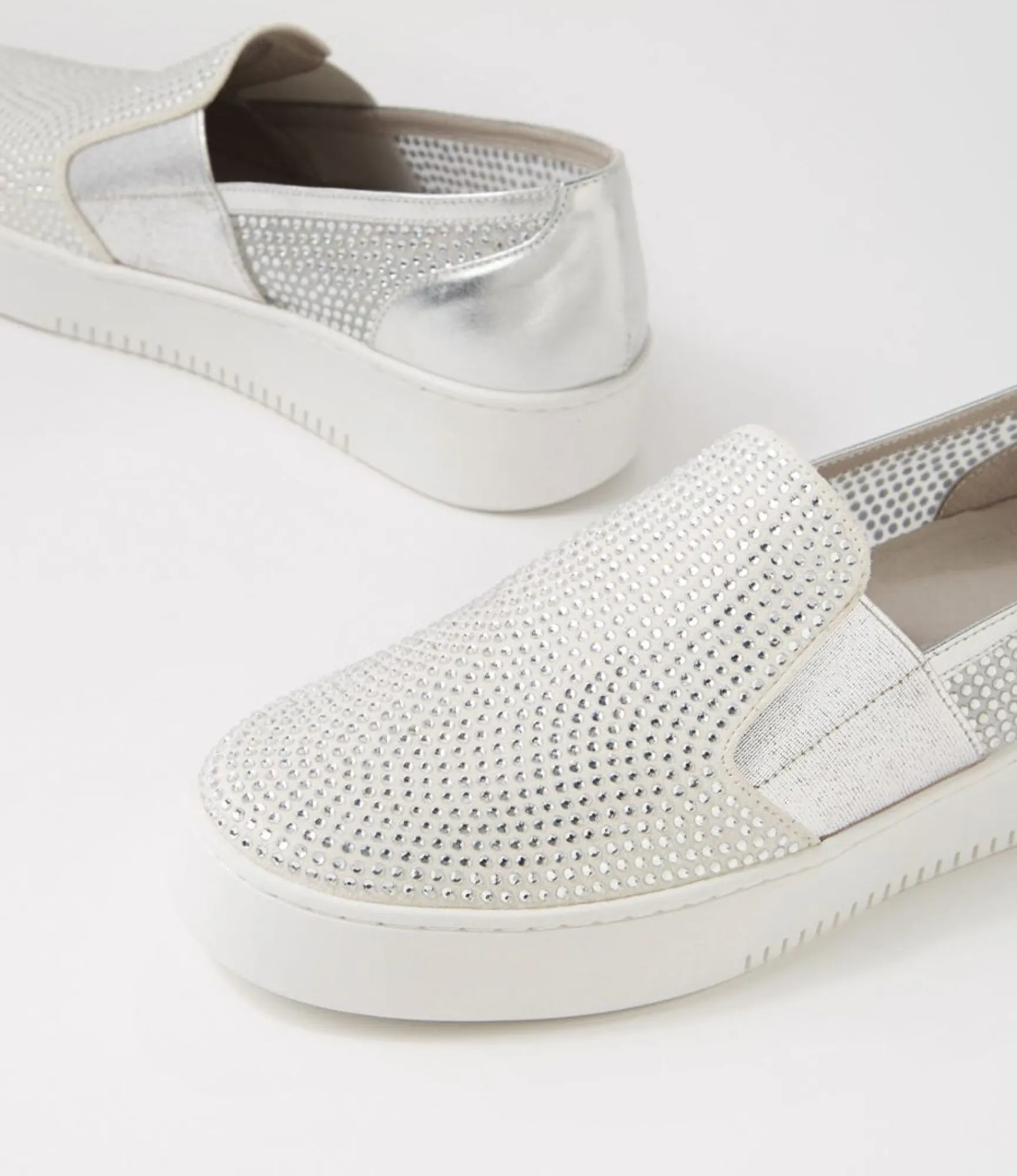 Sale Midas Shoes Liona Silver White Mesh Leather Sneakers