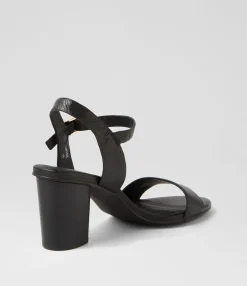 New Midas Shoes Lippee Black Leather Sandals