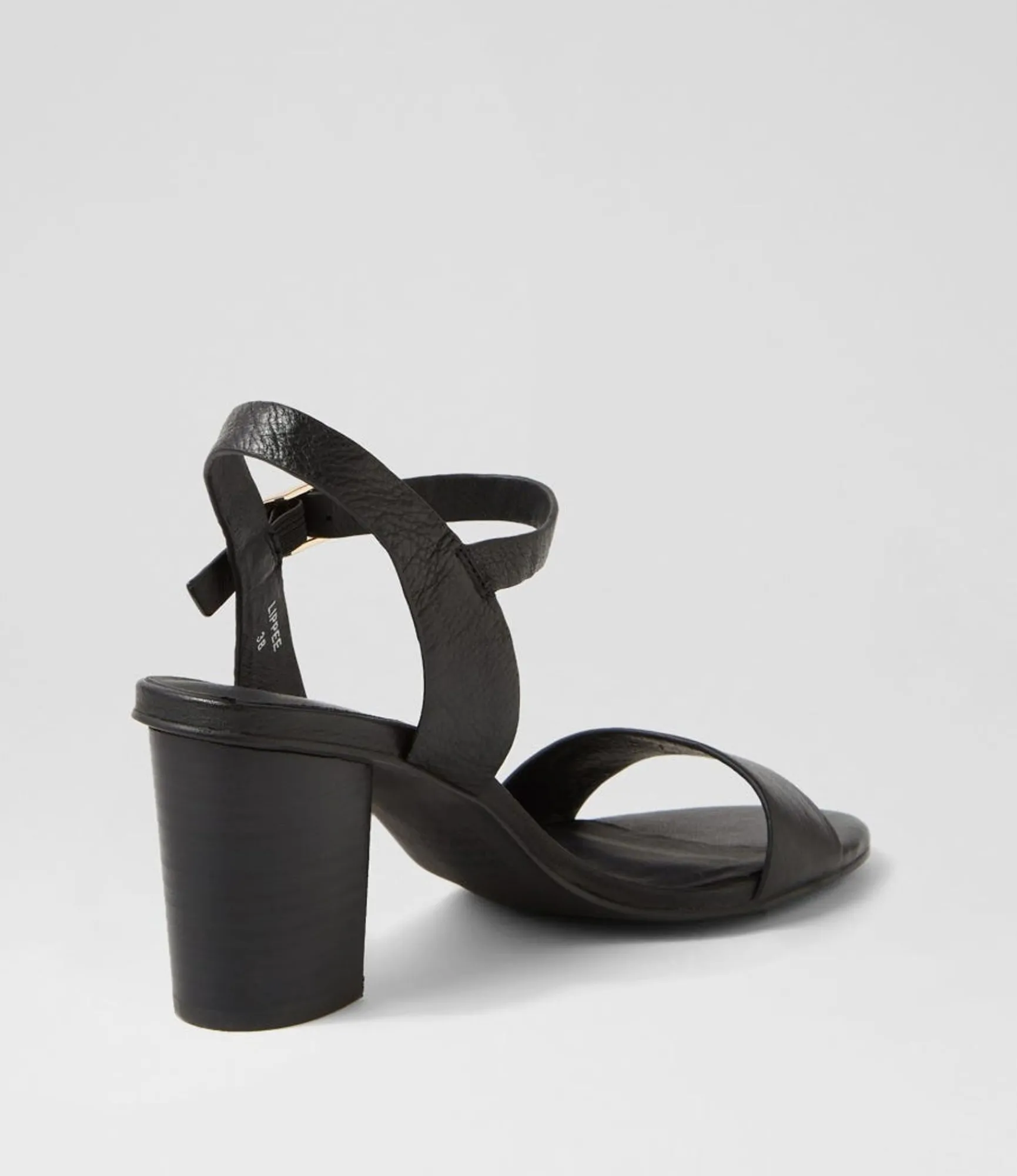 New Midas Shoes Lippee Black Leather Sandals