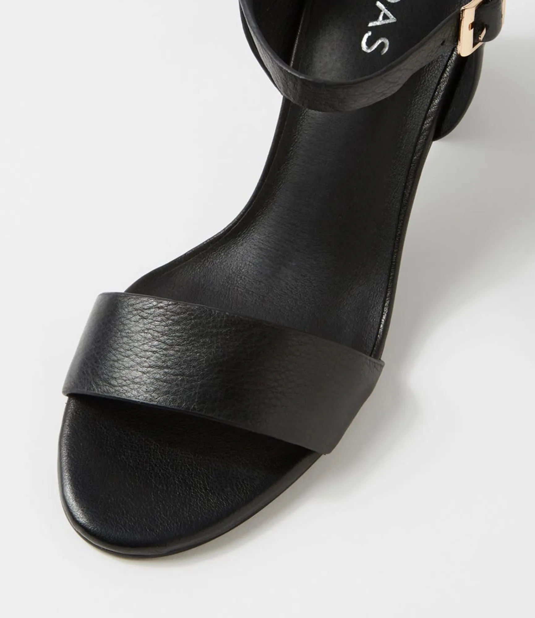 New Midas Shoes Lippee Black Leather Sandals