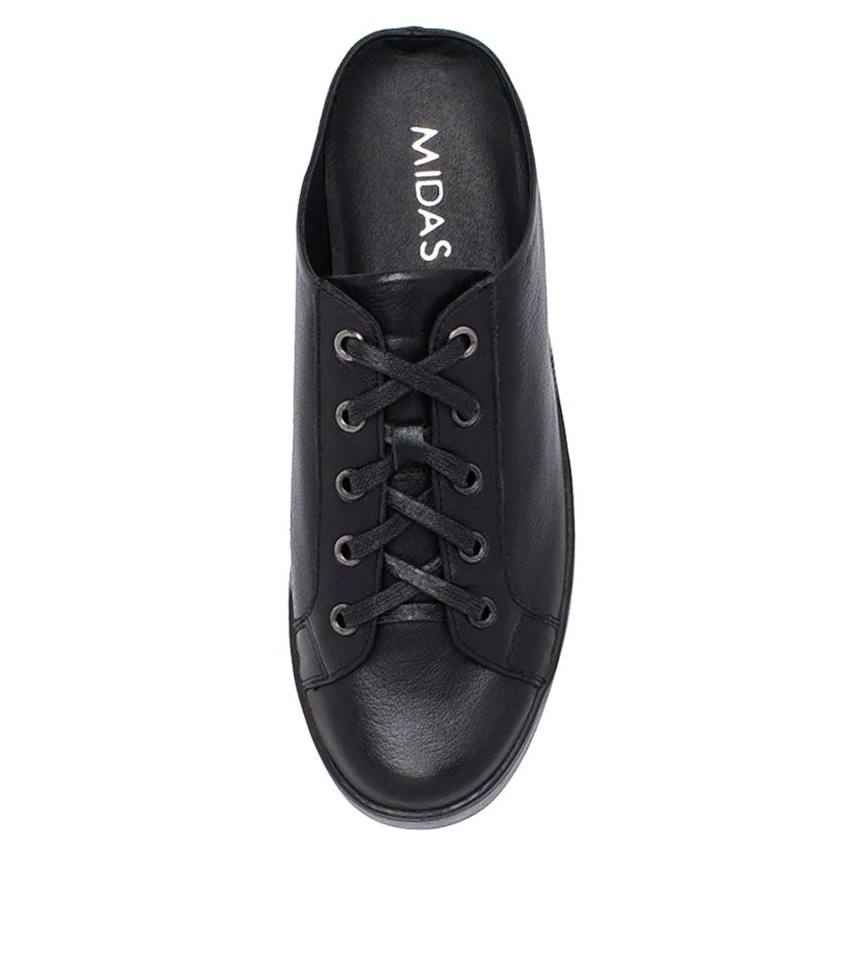 Clearance Midas Shoes Lippy Black Leather Sneakers Bs