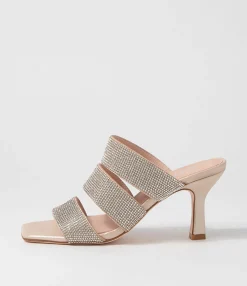 Best Midas Shoes Litzey Nude Silver Leather Jewels Sandals
