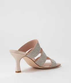 Best Midas Shoes Litzey Nude Silver Leather Jewels Sandals