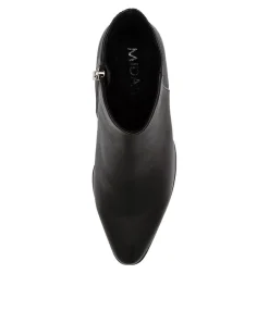 Store Midas Shoes Lola Black Leather Ankle Boots Bh