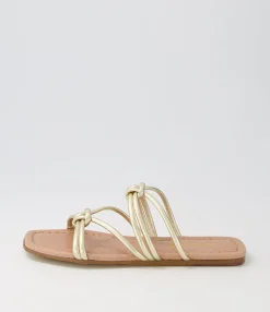 Fashion Midas Shoes Lolli Pale Gold Leather Sandals