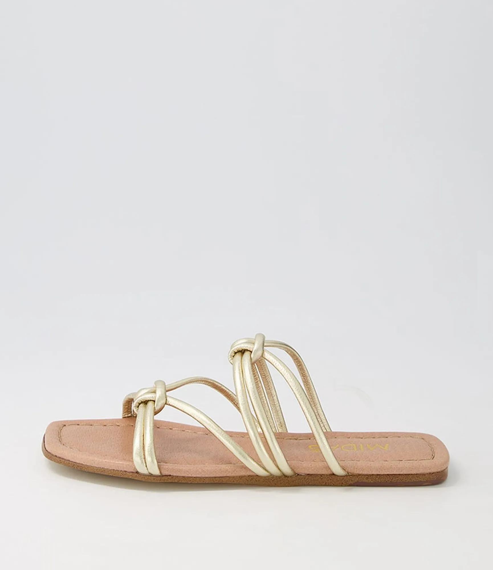 Fashion Midas Shoes Lolli Pale Gold Leather Sandals