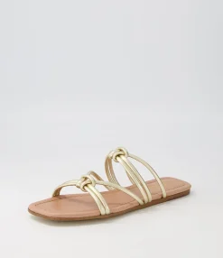 Fashion Midas Shoes Lolli Pale Gold Leather Sandals